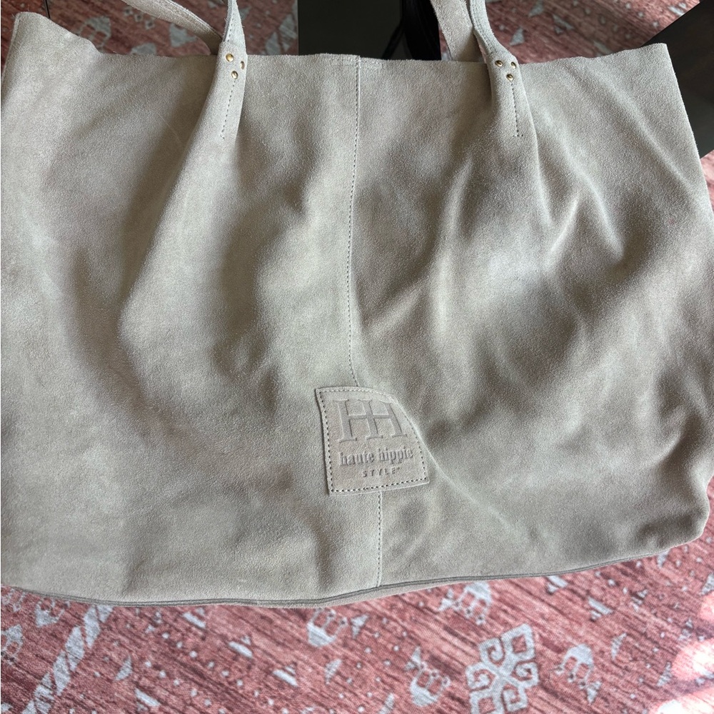Haute Hippie Taupe Suede Shoulder Bag - Picture 6 of 7